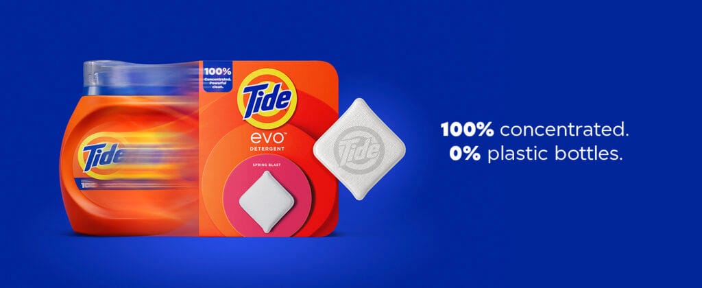 Tide Evo detergent in an eco-friendly design